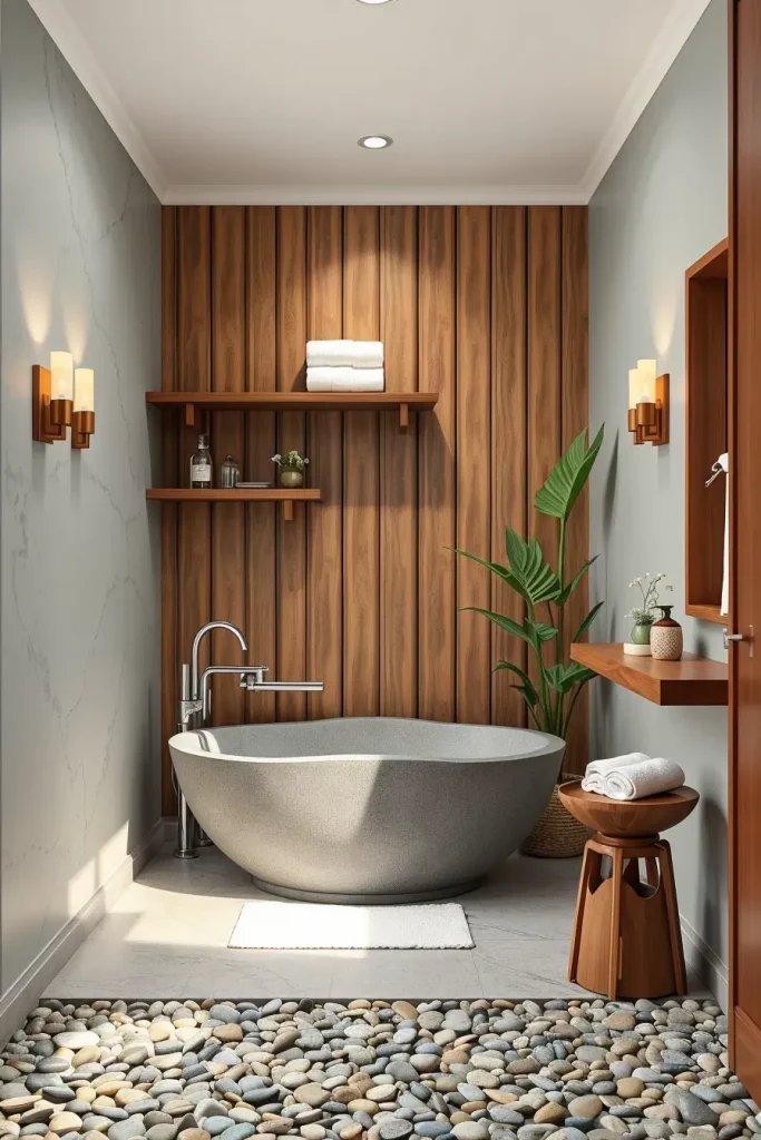 Small bathroom with Zen tub