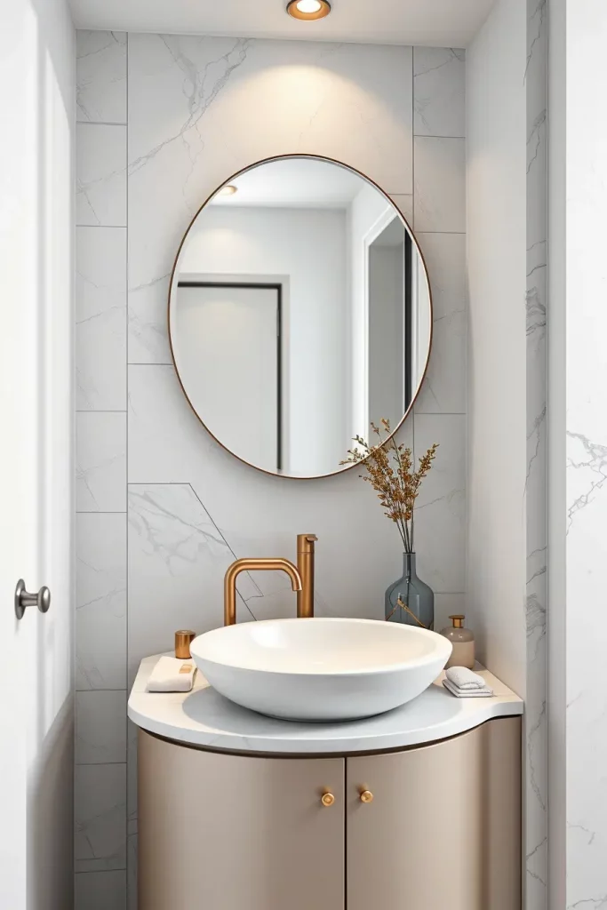 Raised oval basin with wall faucet