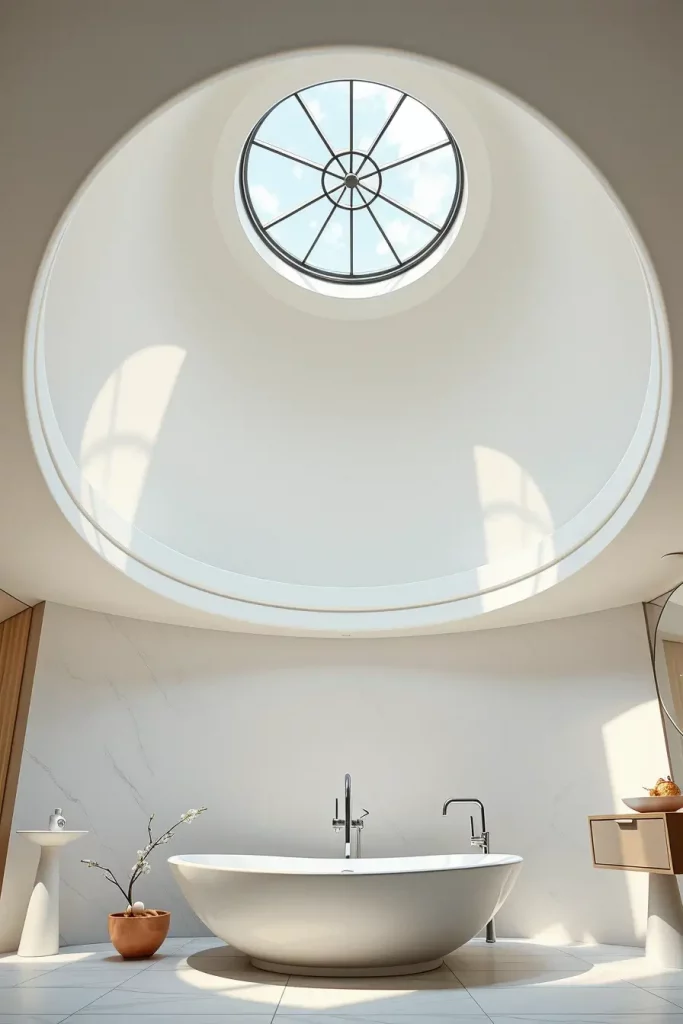 Dome ceiling with skylight