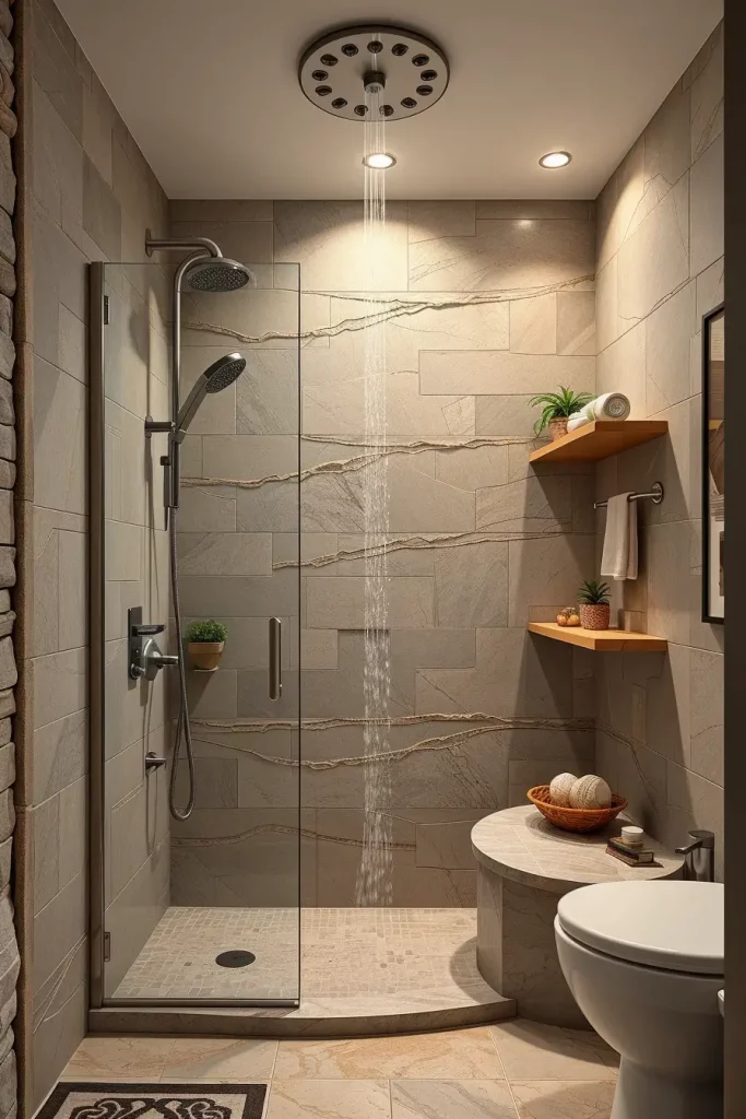 Stone spiral shower
