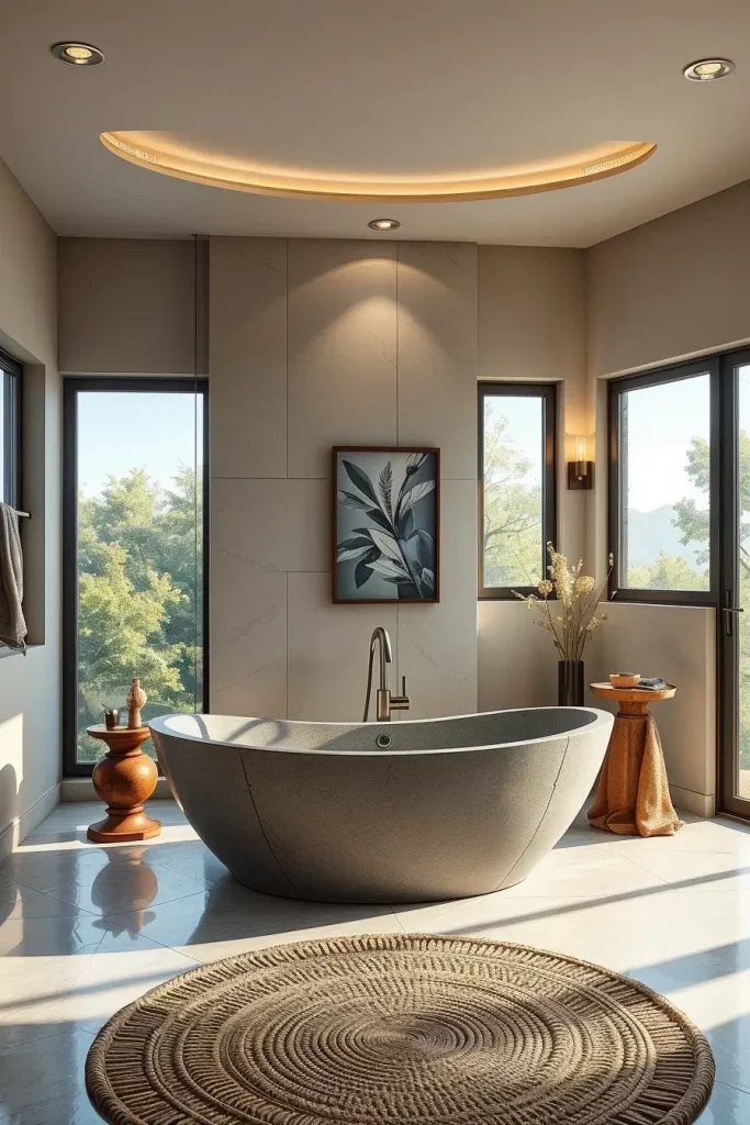 Sculptural freestanding bathtub