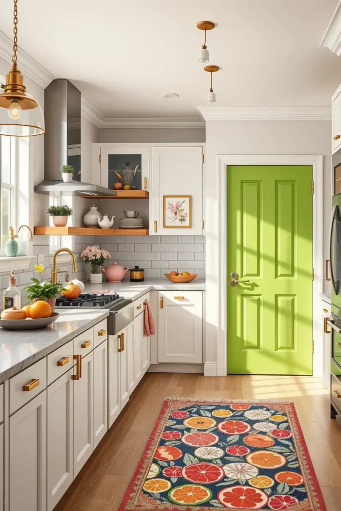 Sunset pink pantry door