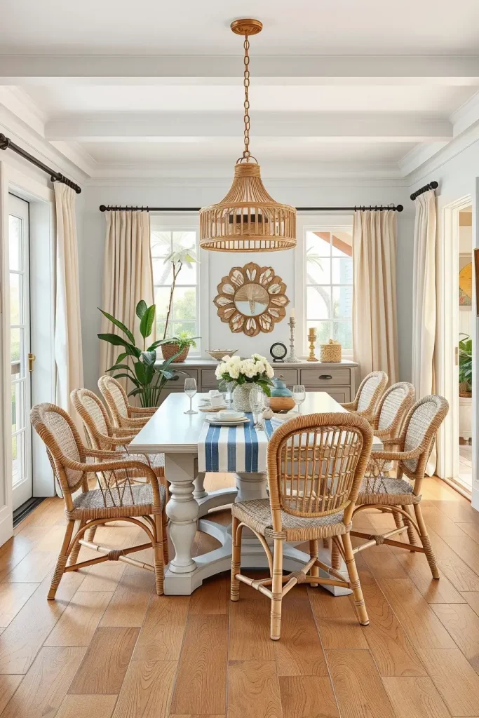 Coastal-inspired dining room