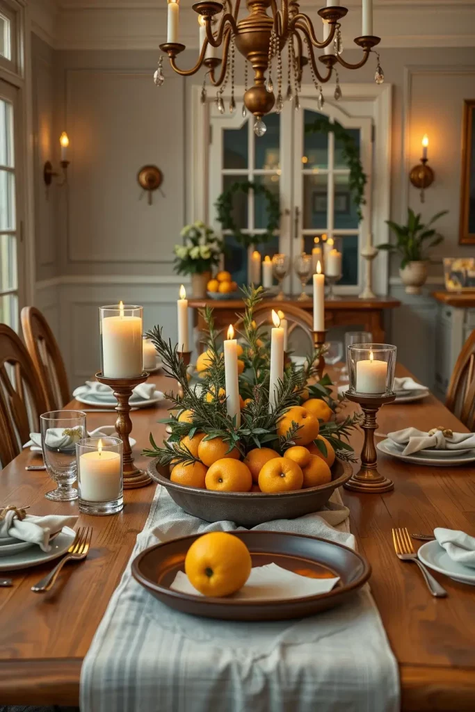 Candles with citrus and herbal scents