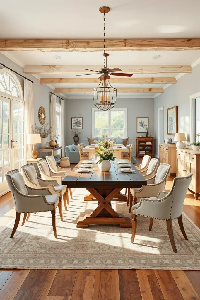 Open dining room layout