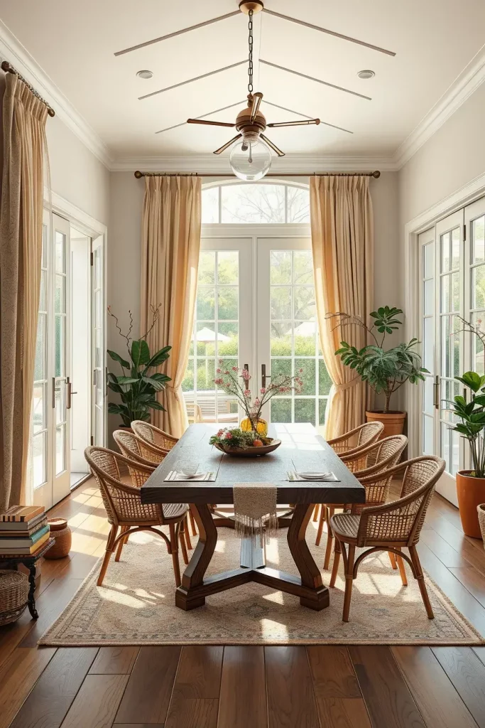 Dining room with French doors