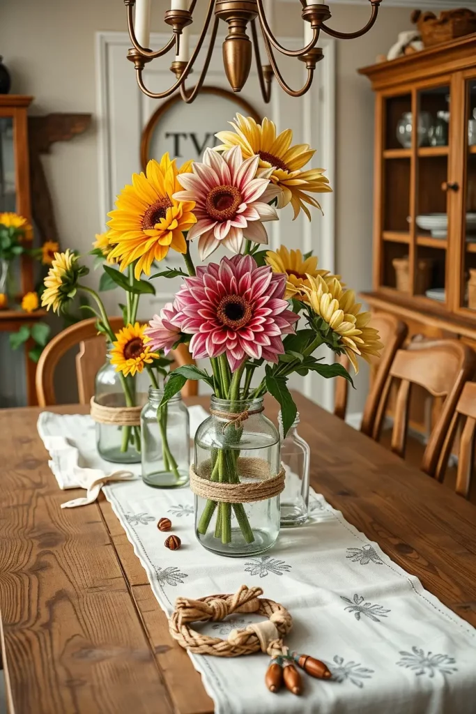 Mason jar flower arrangements