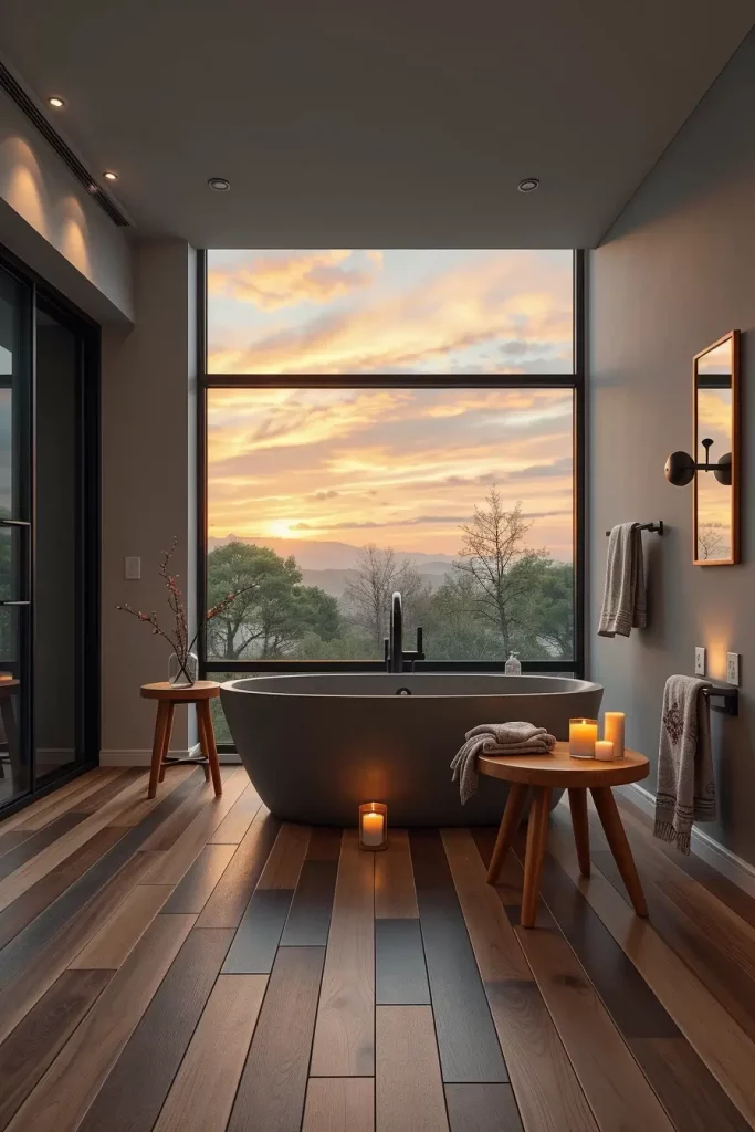 Bathroom with candles and soft lighting