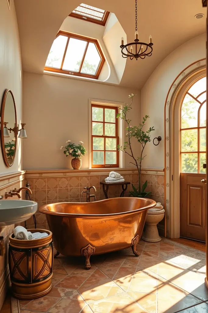 Bathroom with blush zellige tiles