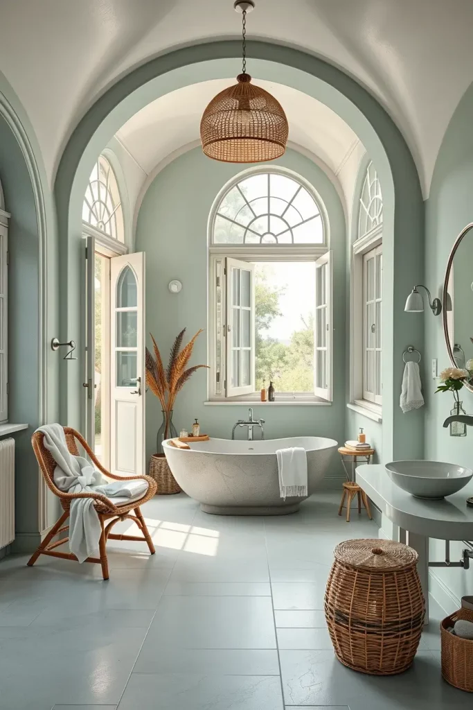 Serene bathroom with pastel colors