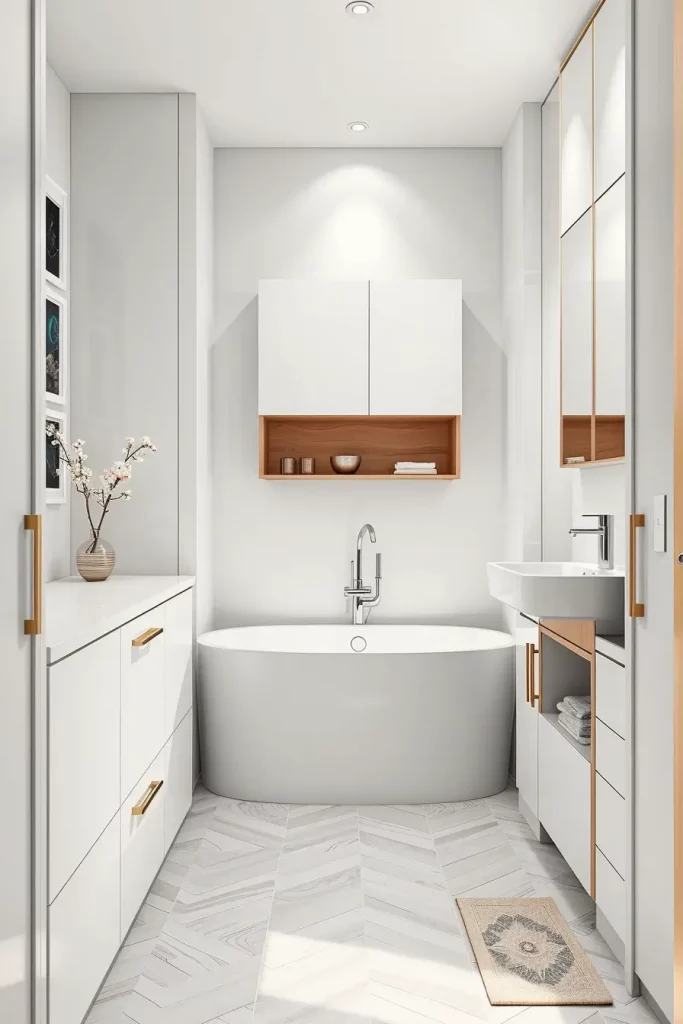Hidden storage behind sleek panels