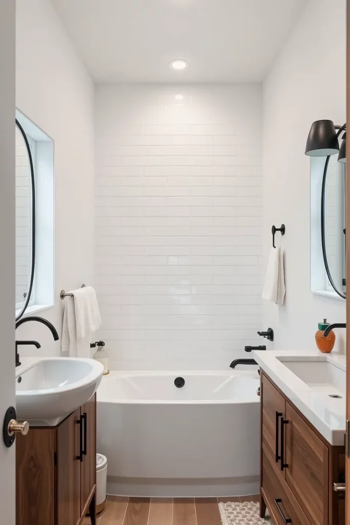 Matte black bathroom fixtures