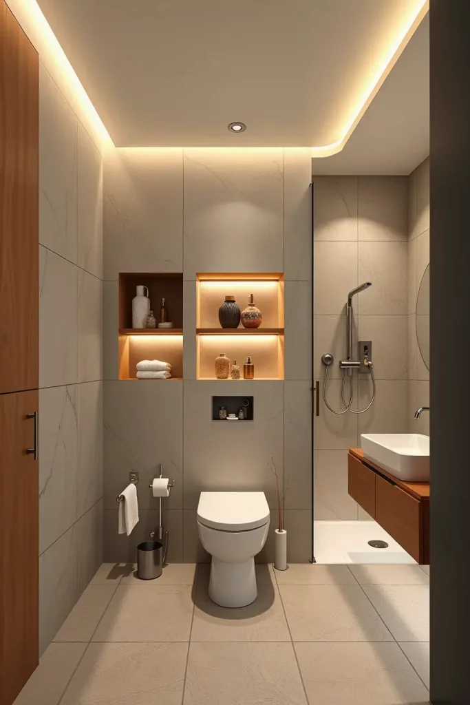 Architectural niche with LED lighting
