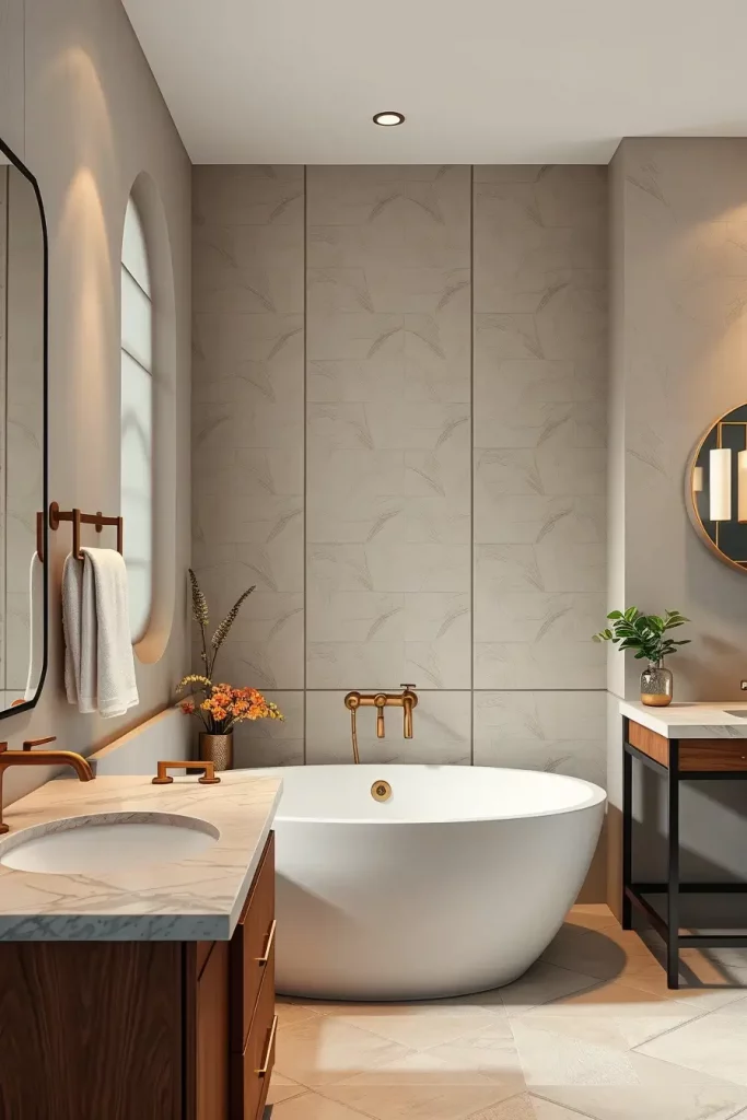 Brushed gold bathroom fixtures