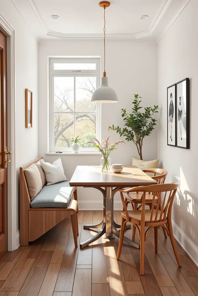 Compact dining seating arrangement