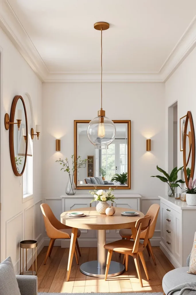 Brightly lit small dining room