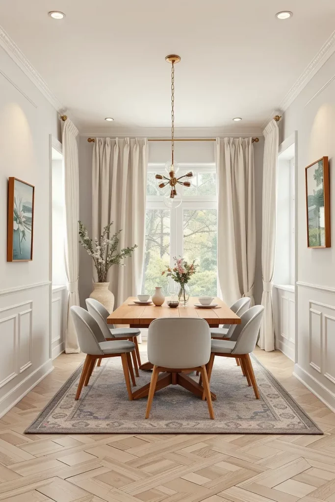 Monochrome dining room design