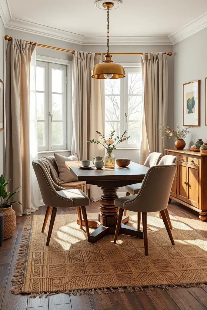 Textured dining room elements