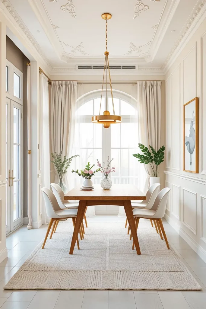Neutral toned dining area