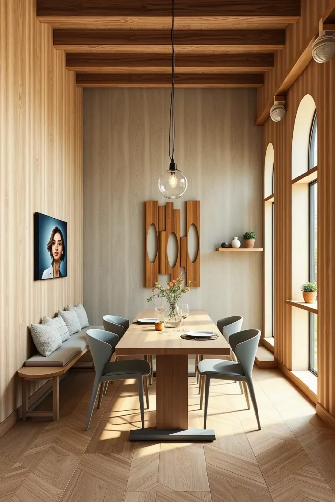 Narrow rectangular dining table
