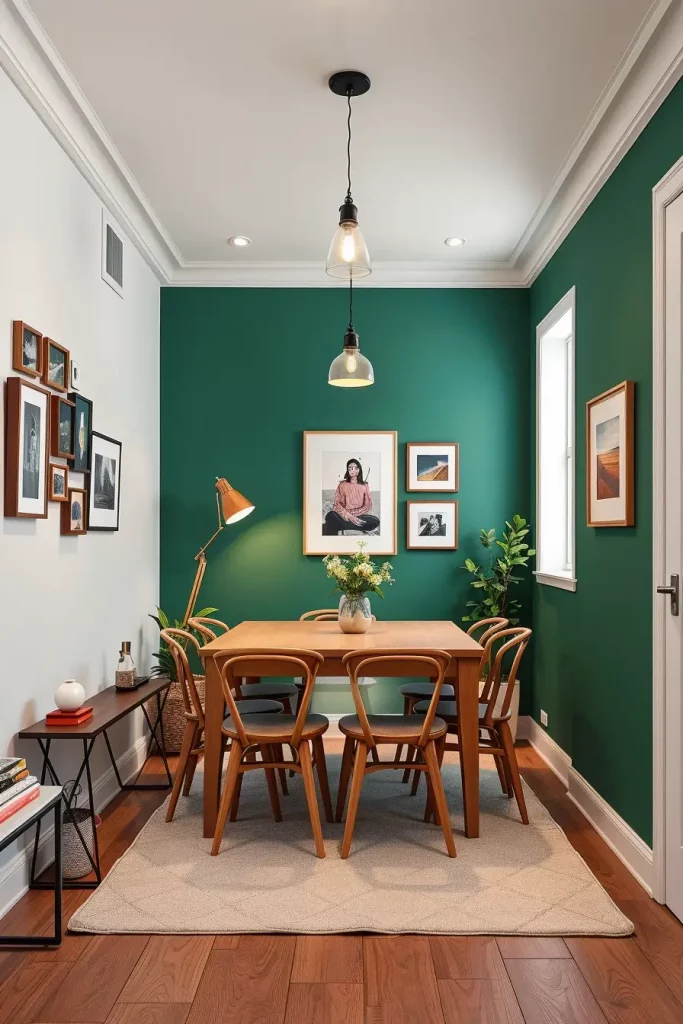 Accent wall in dining room