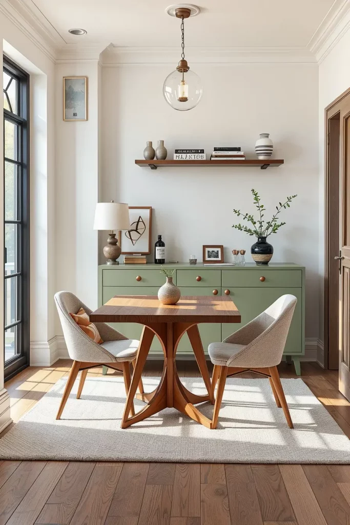 Compact sideboard in dining room