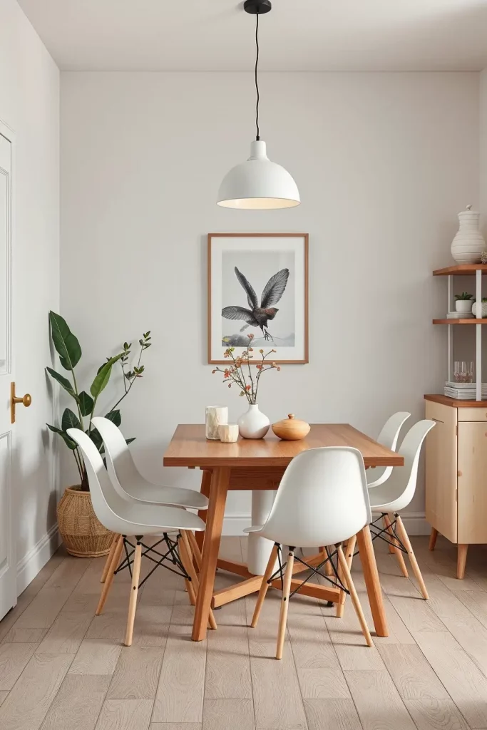 Minimalist Scandinavian dining area