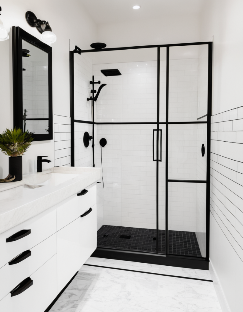 Black Accents in Bathroom