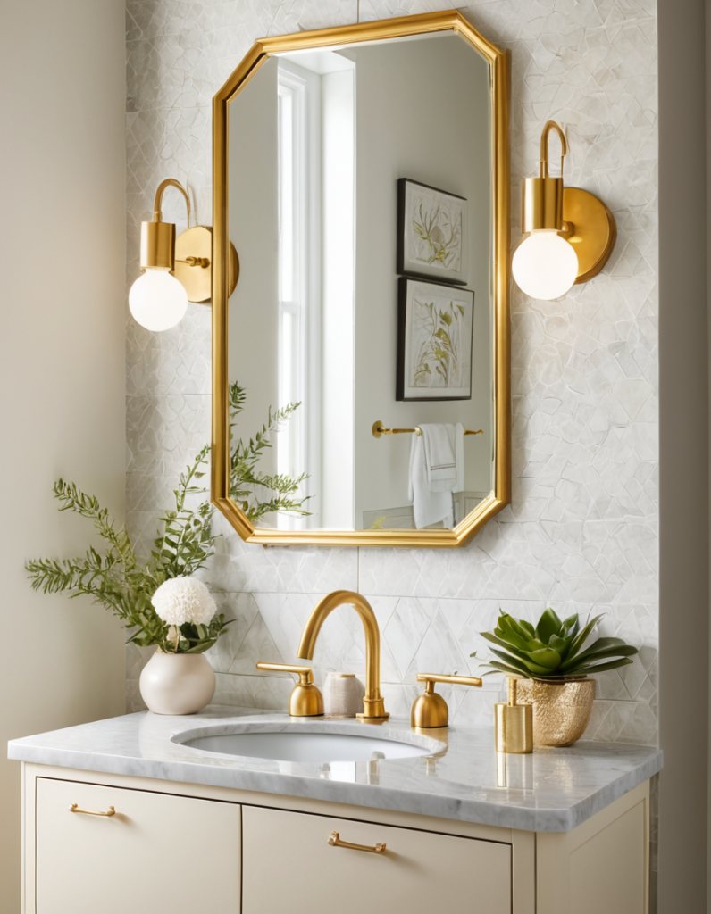 Metallic Bathroom Accents
