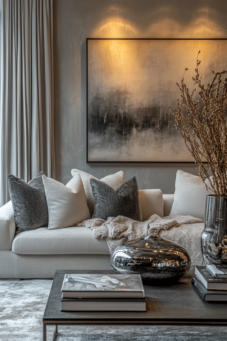 moody neutral living room