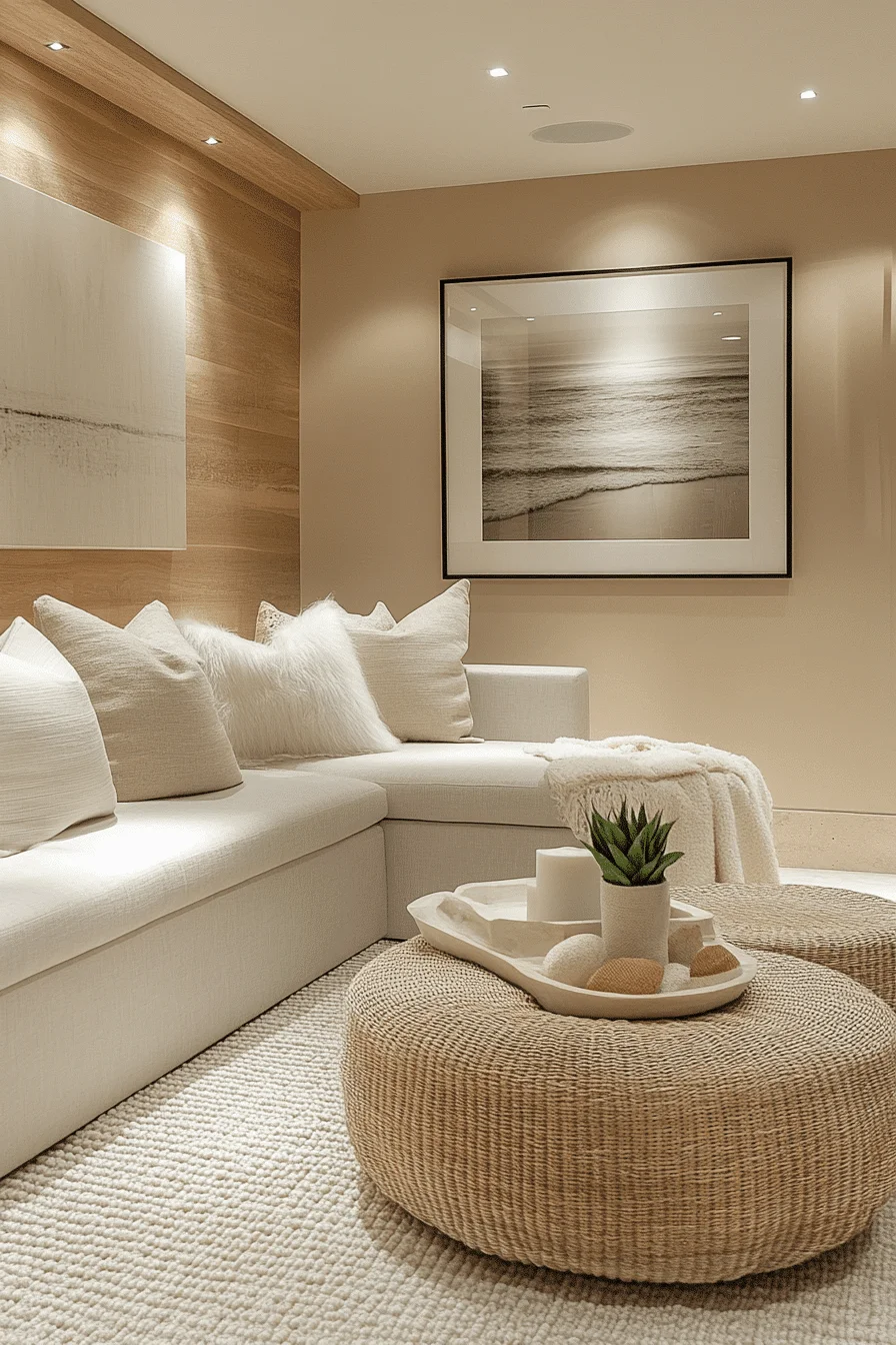 moody neutral living room