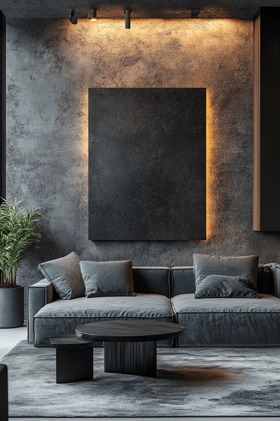 moody neutral living room