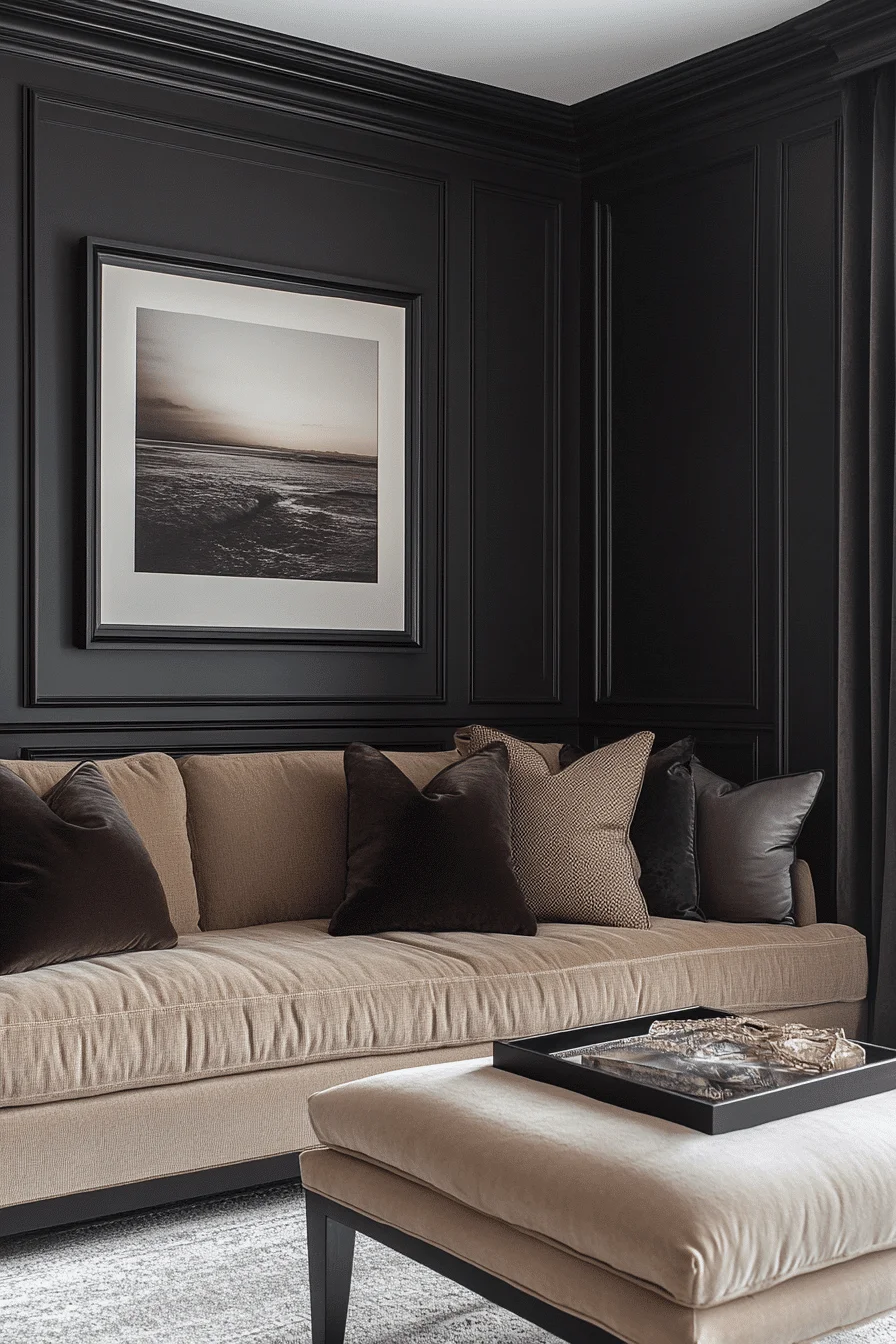 moody neutral living room