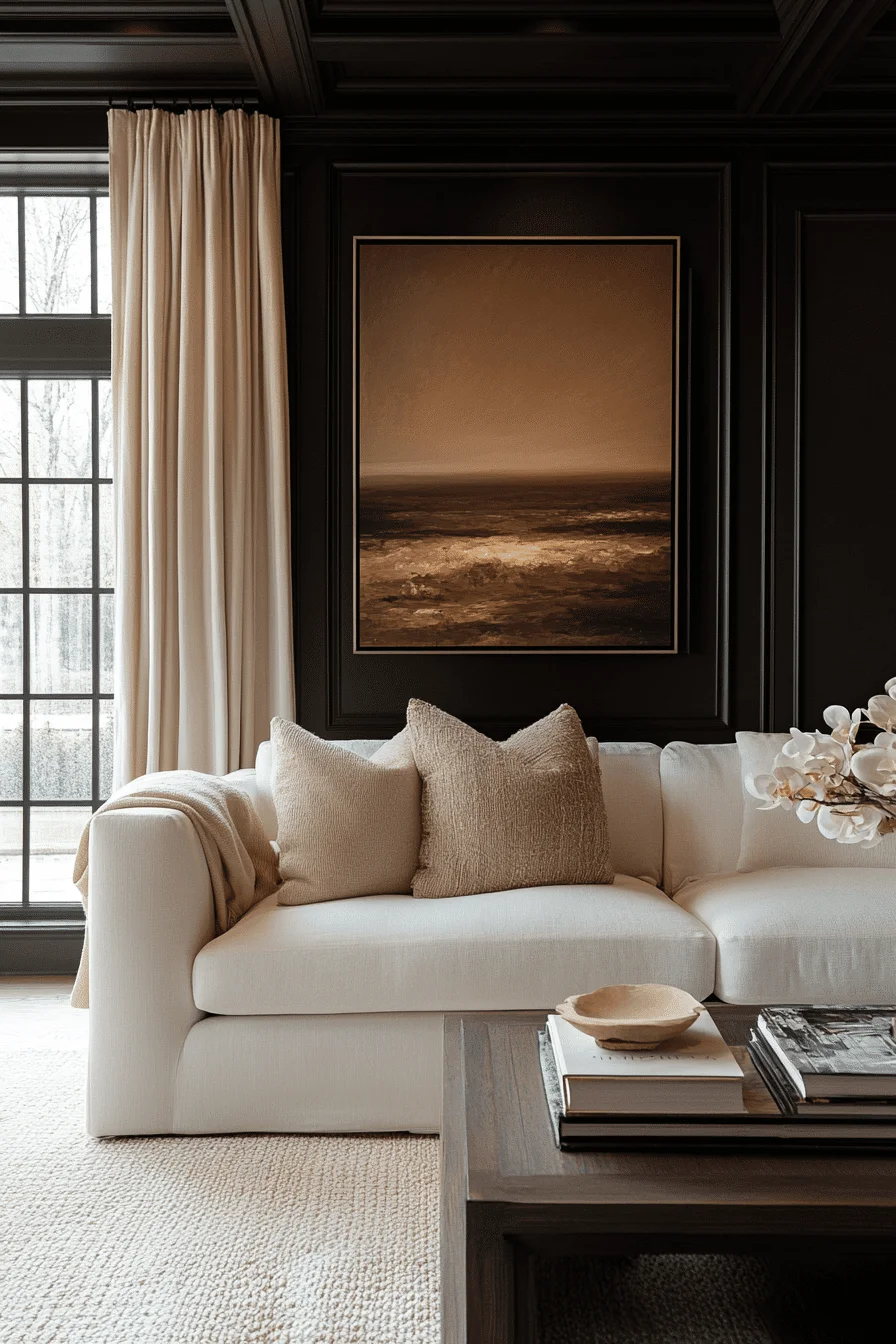 moody neutral living room