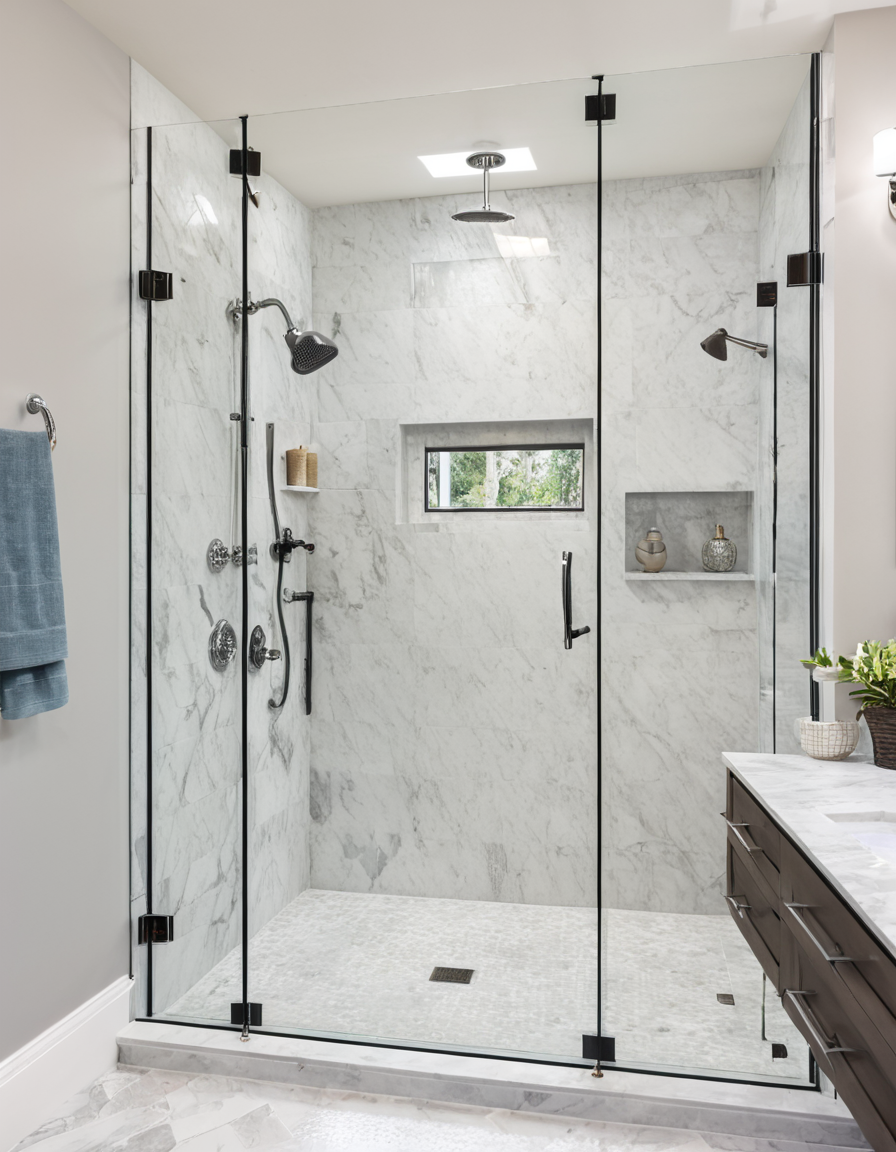 Luxurious master bath walk-in shower