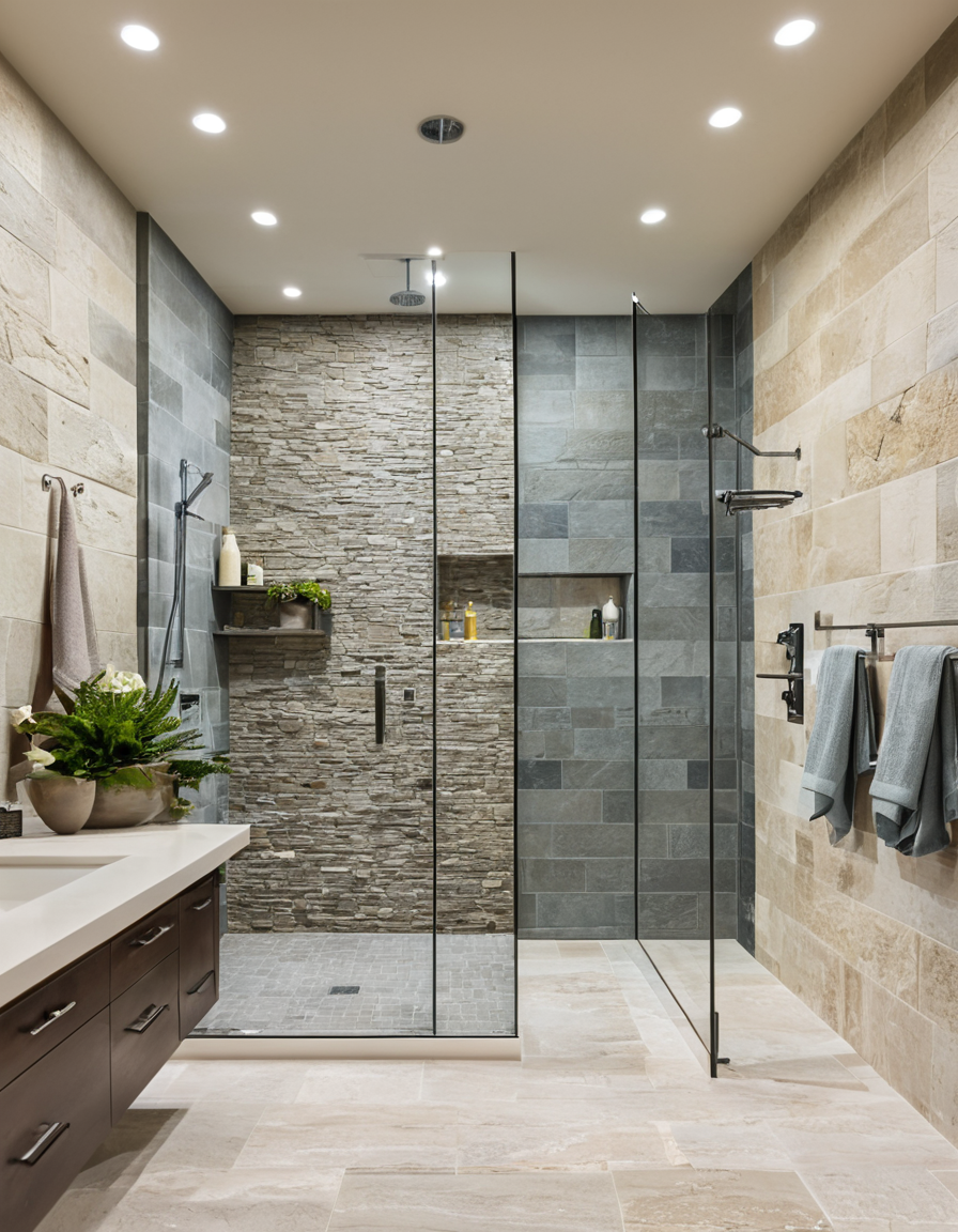 Doorless walk-in shower design