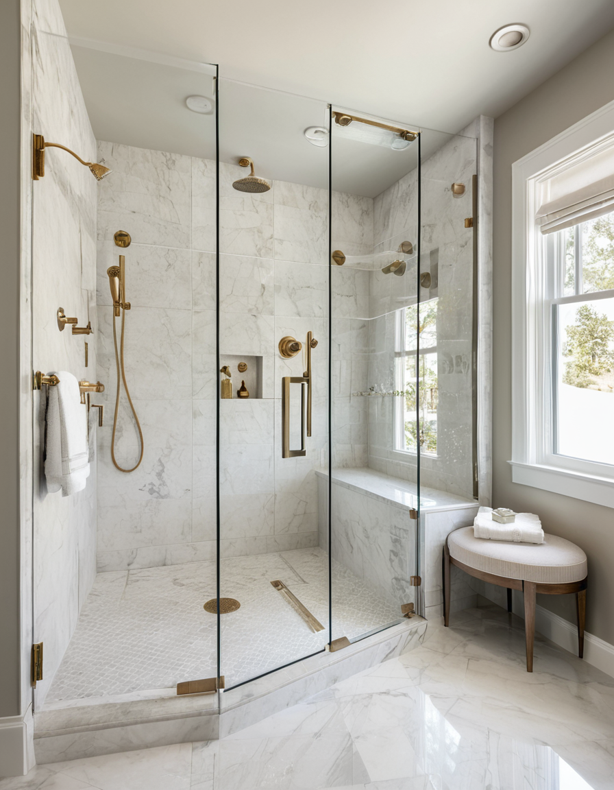 Luxury master suite walk-in shower