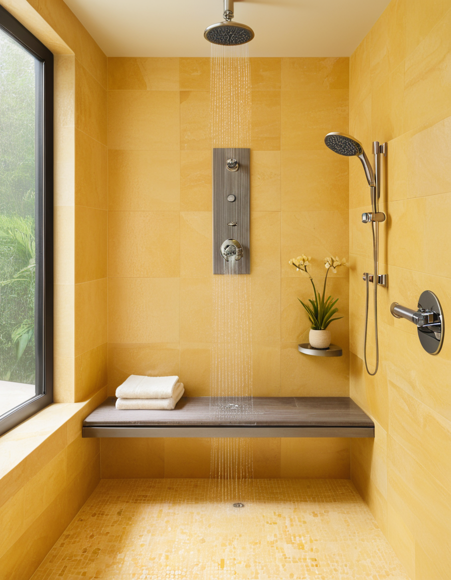 Spa-inspired walk-in shower