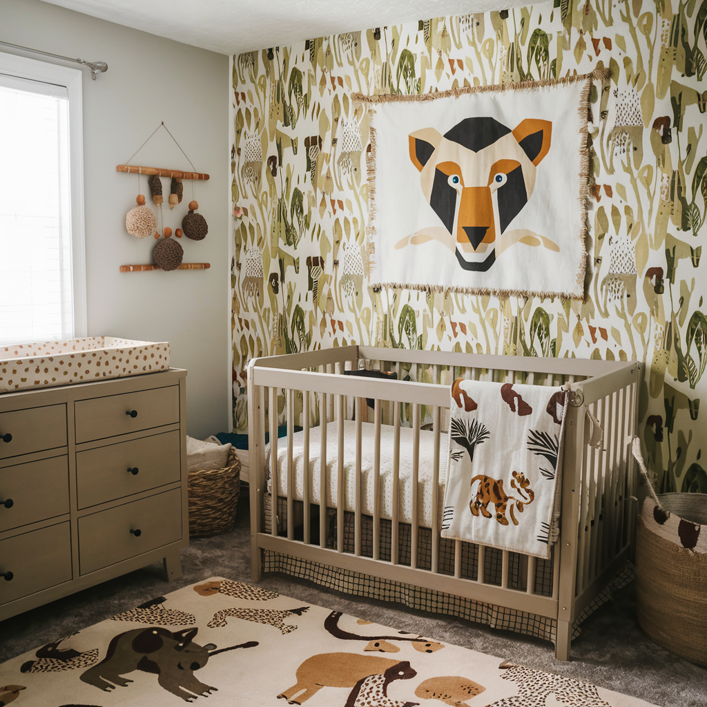 Animal print boy nursery