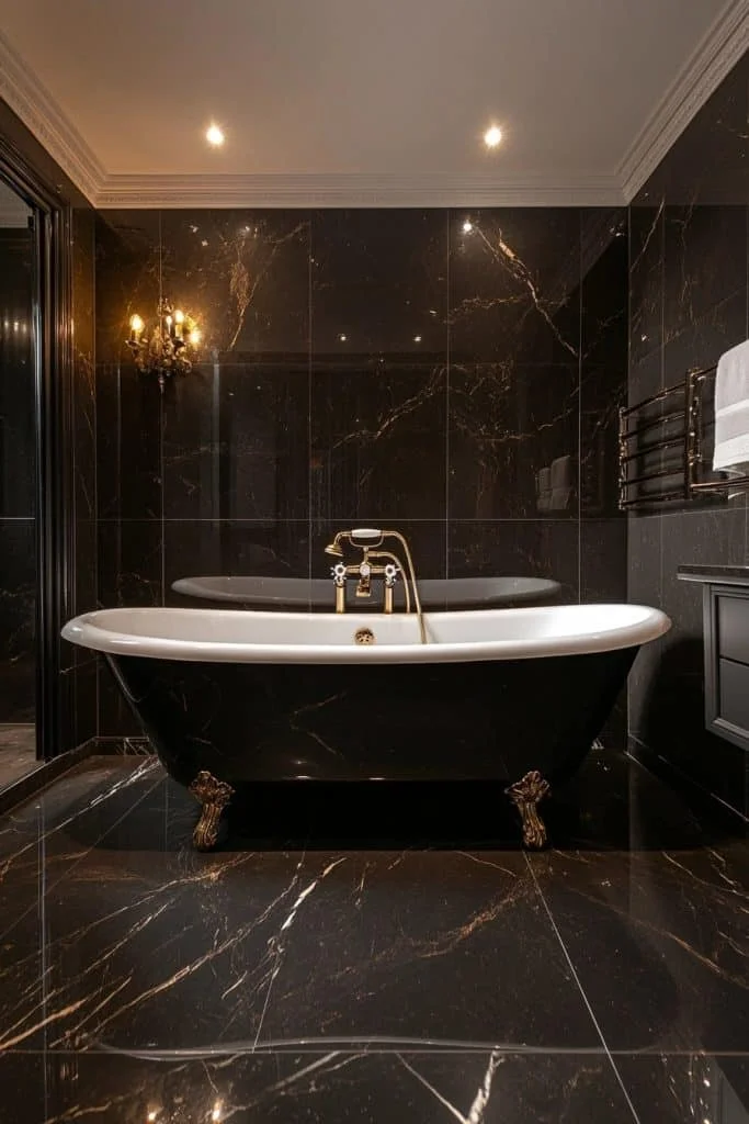 Luxurious Black Marble Bathroom