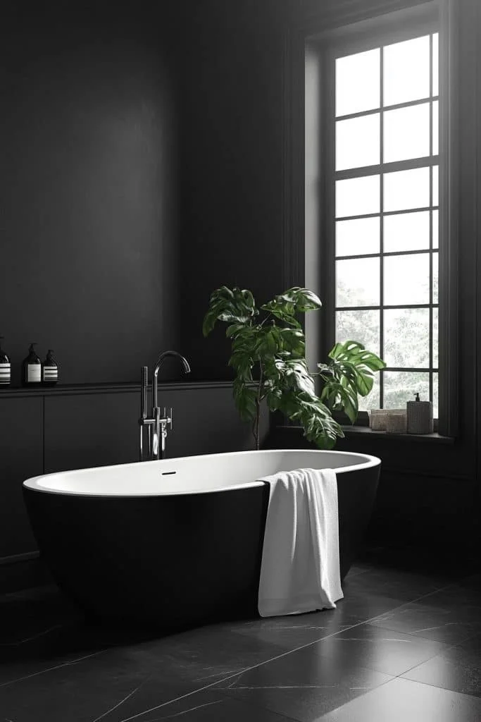 Monochrome Minimalist Black Bathroom