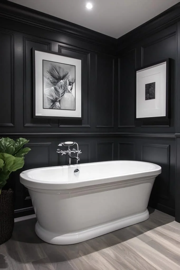 Modern Black and White Contrast Bathroom