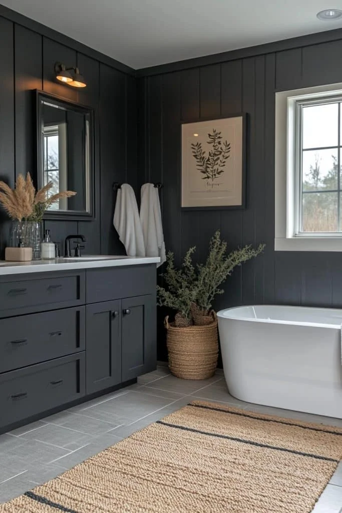 Scandinavian-Inspired Black Bathroom