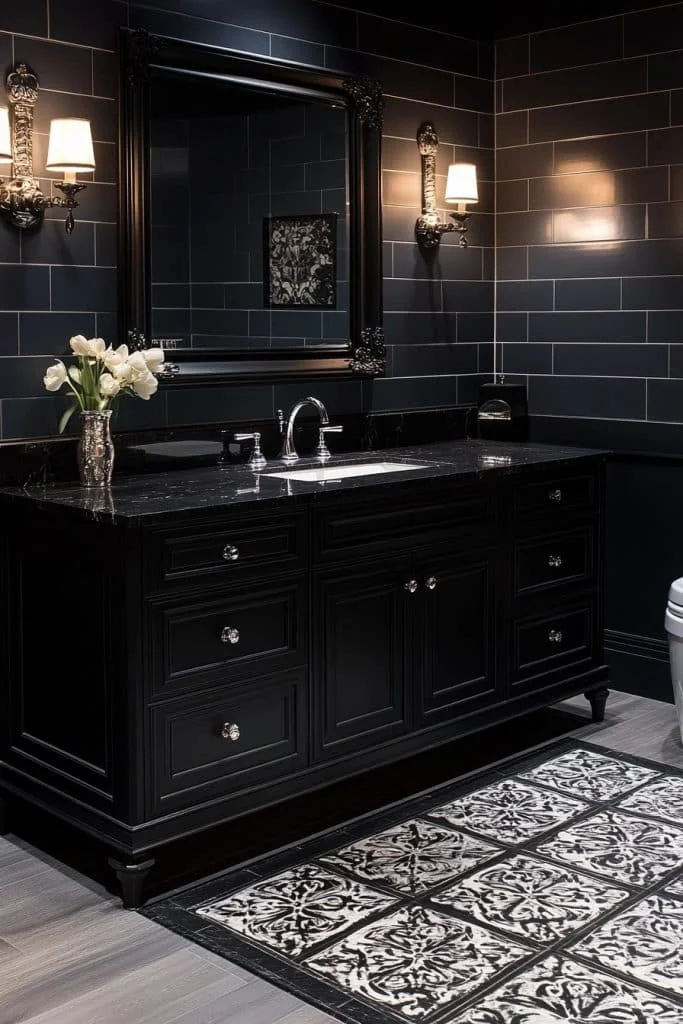 Transitional Black Bathroom Blend
