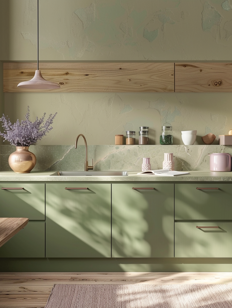 Nature-Inspired Green Kitchen