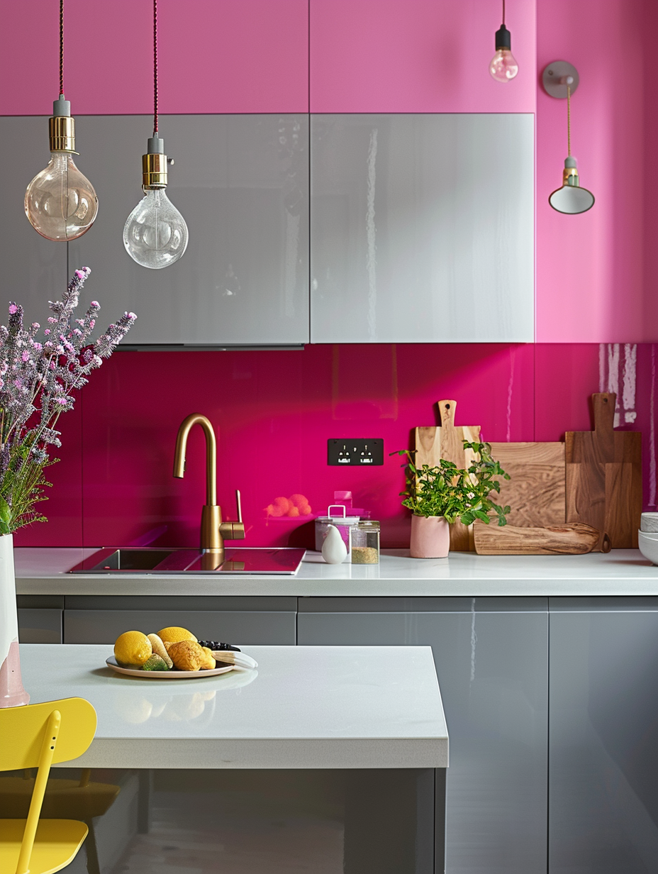 Bold Fuchsia Kitchen