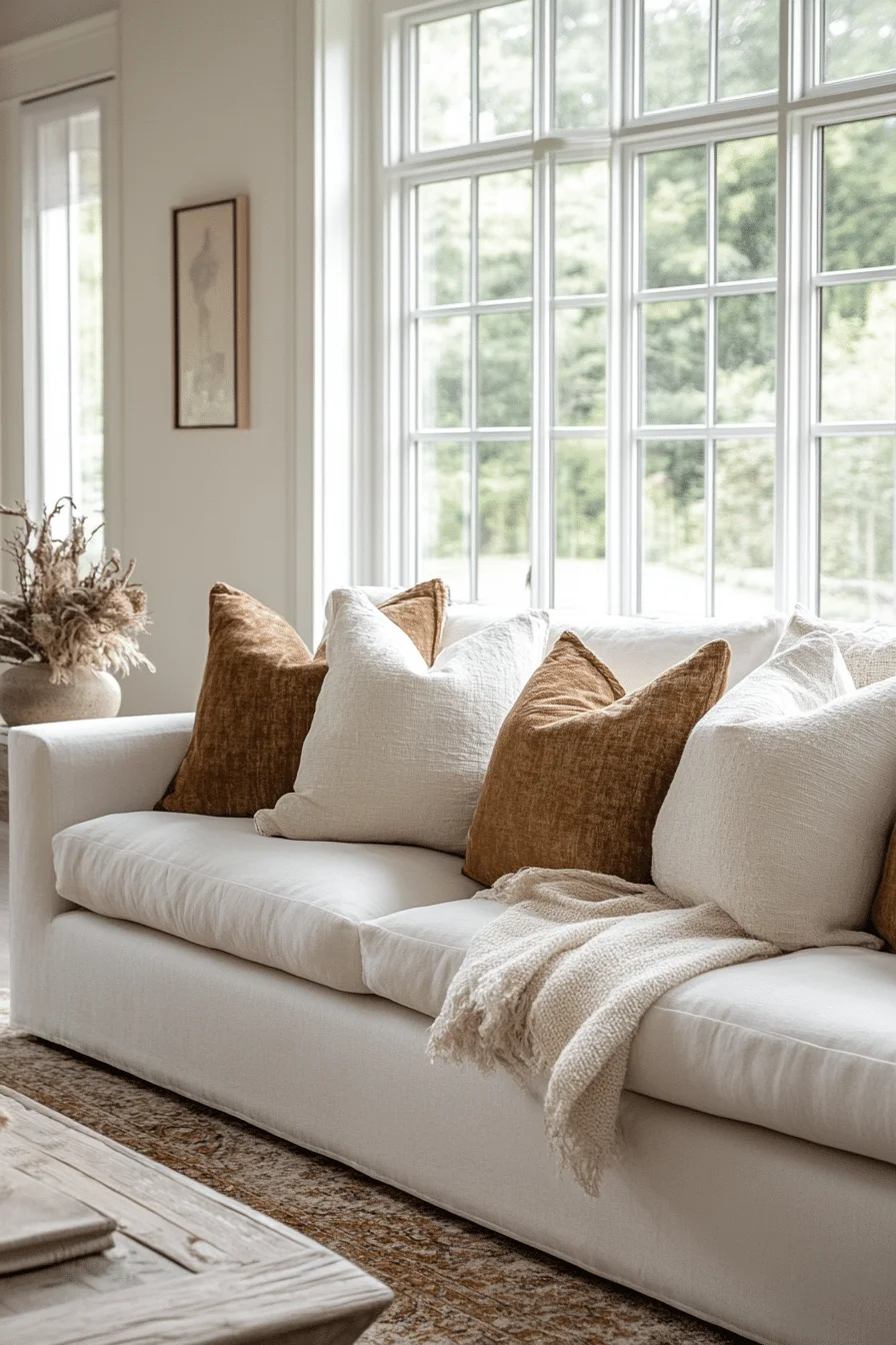 crisp boho mid century modern living room