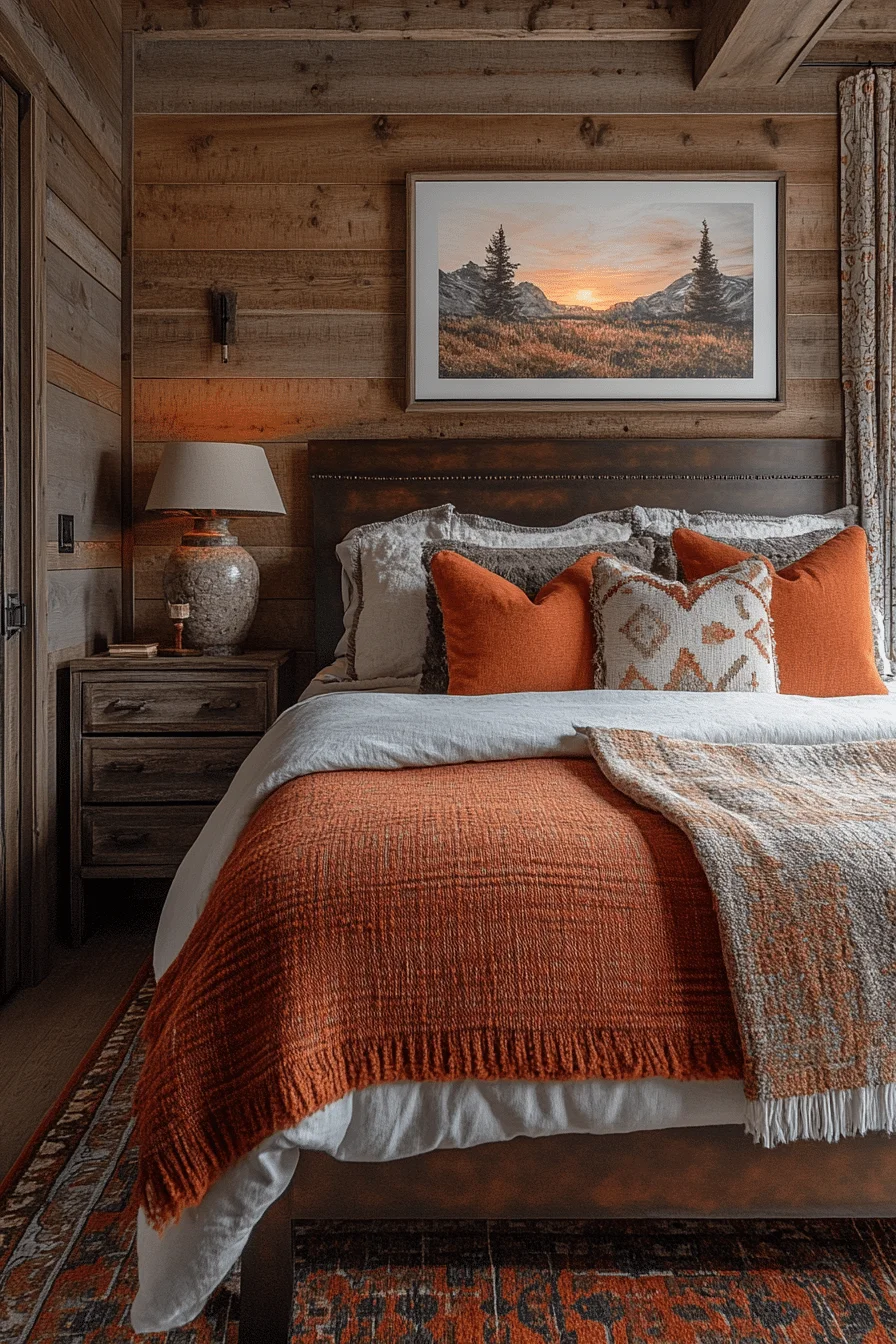 sunset inspired western bedroom
