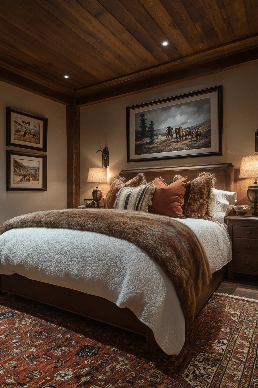 gold rush inspired western bedroom