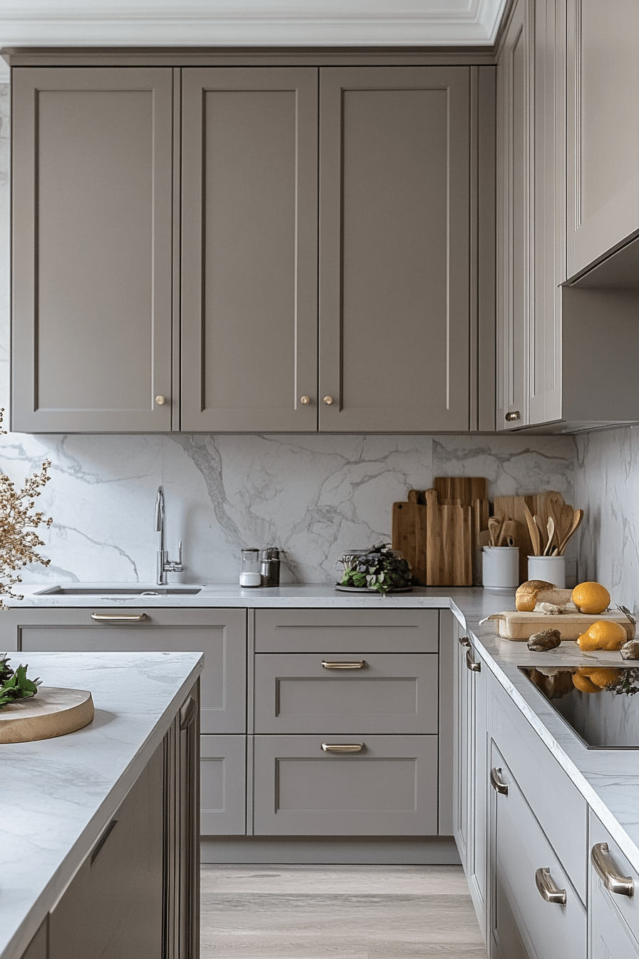 dark taupe kitchen cabinets